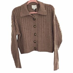 Pink Rose Woman’s Button Down Crop Cardigan - Size Small - New Without Tags